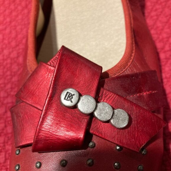 DORKING Sz 41 by Fluchos Red Metallic Slip-On Square  Toe Shoes Made In Spain - Picture 7 of 8